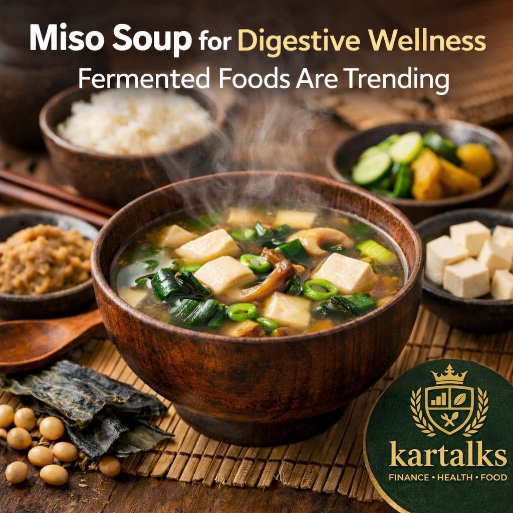 miso soup for digestive wellness with fermented miso and vegetables