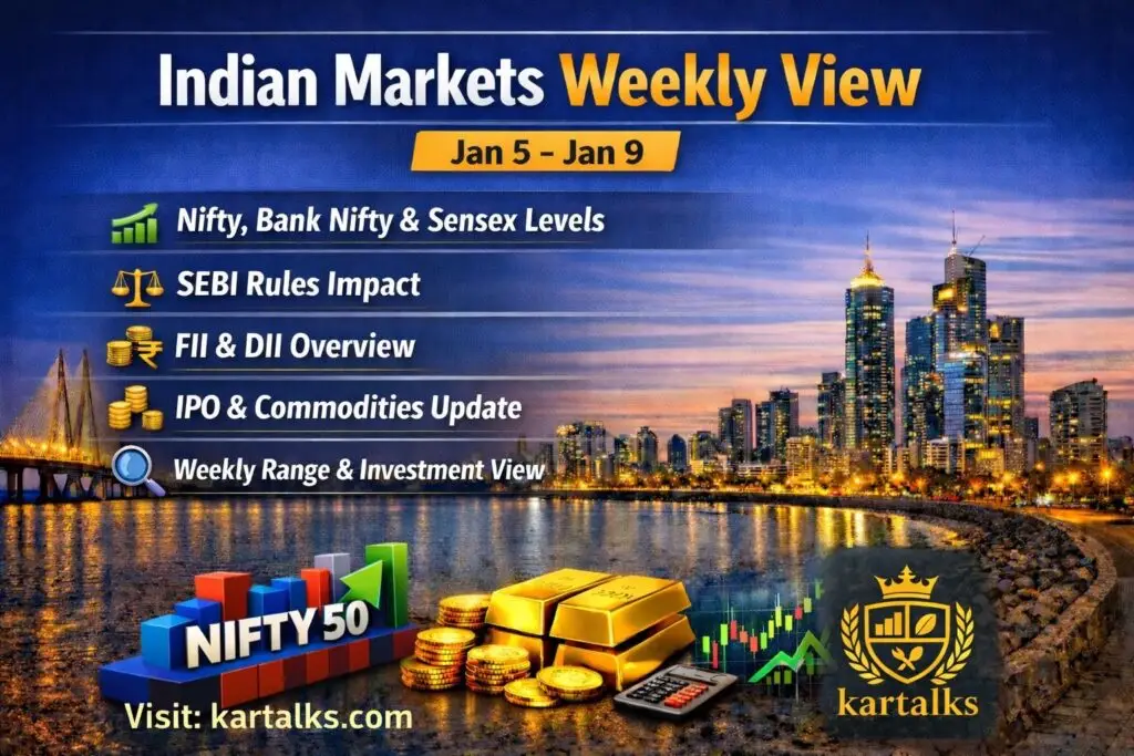 Indian Markets Weekly View showing Nifty 50, Bank Nifty and Sensex outlook for the week