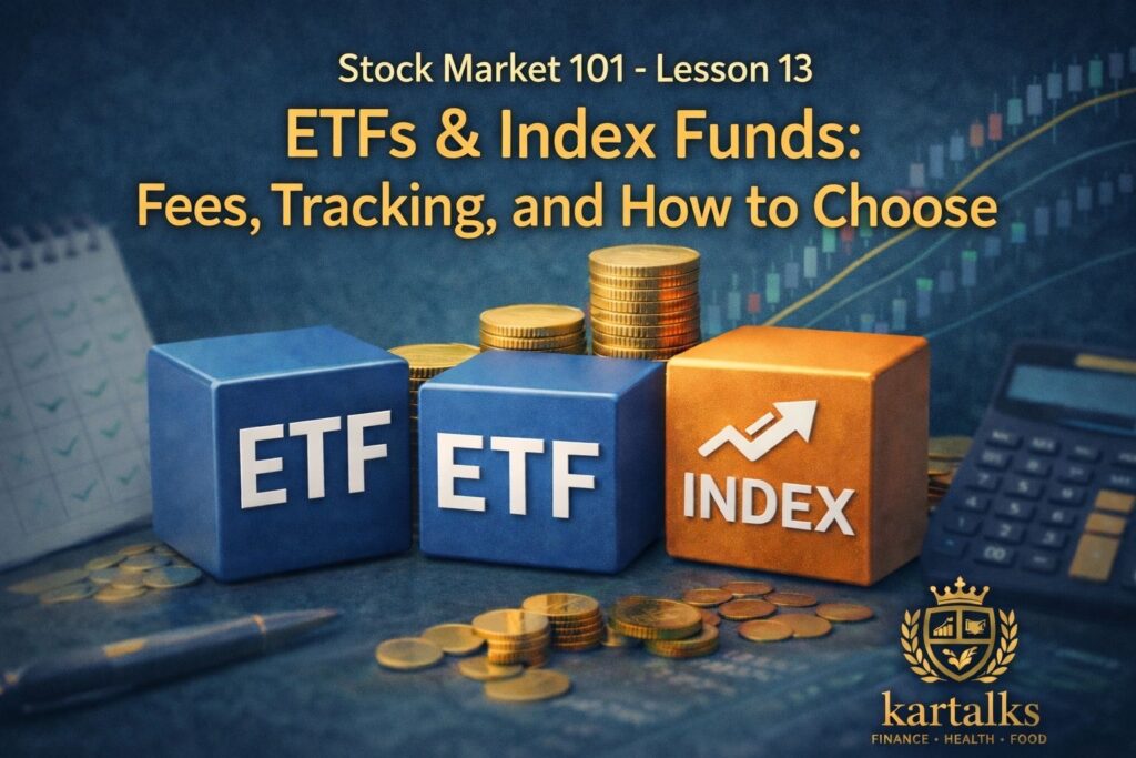 ETFs and index funds explained for beginners showing fees, tracking difference, and how to choose low-cost funds