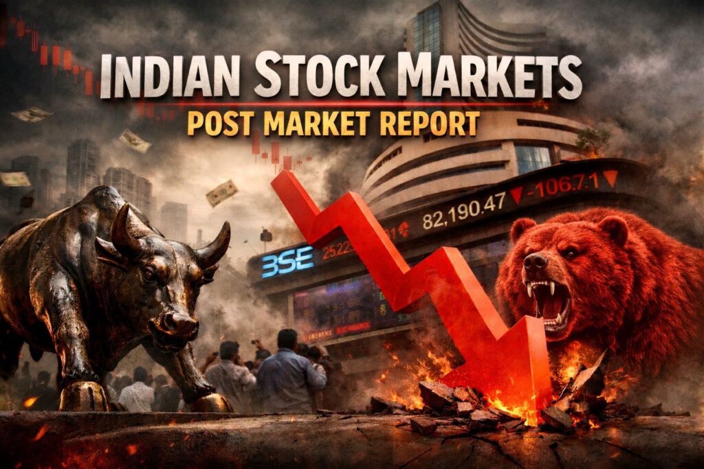 Indian Markets Post Market Report witness heavy fall as Nifty, Sensex and Bank Nifty decline sharply amid bearish sentiment