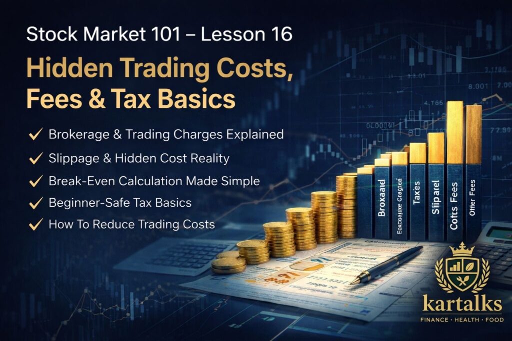 Hidden trading costs, brokerage fees, slippage, and tax basics explained for beginners
