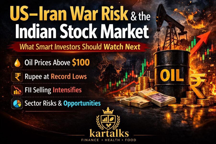 US-Iran war risk impact on Indian stock market with oil prices above 100 rupee weakness FII selling and sector opportunities
