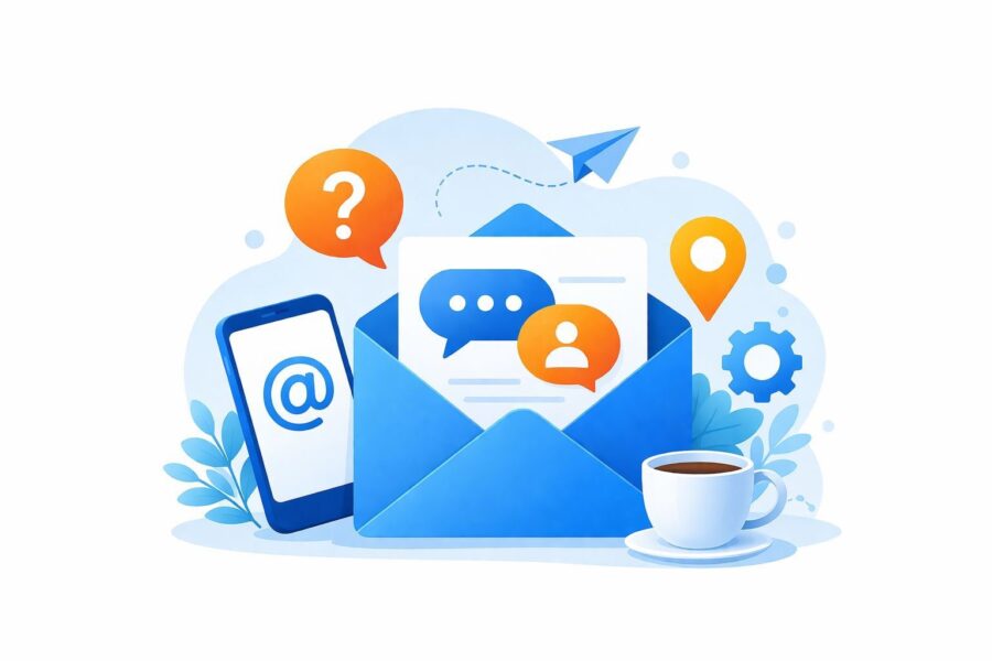 Contact Us Kartalks contact us illustration with email, message, and support icons