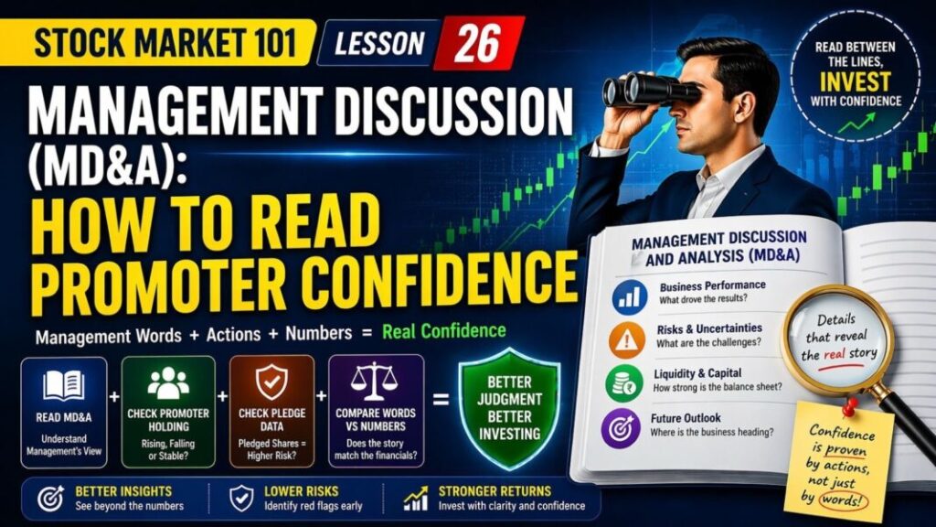 Promoter Confidence social media banner for Stock Market 101 Lesson 26