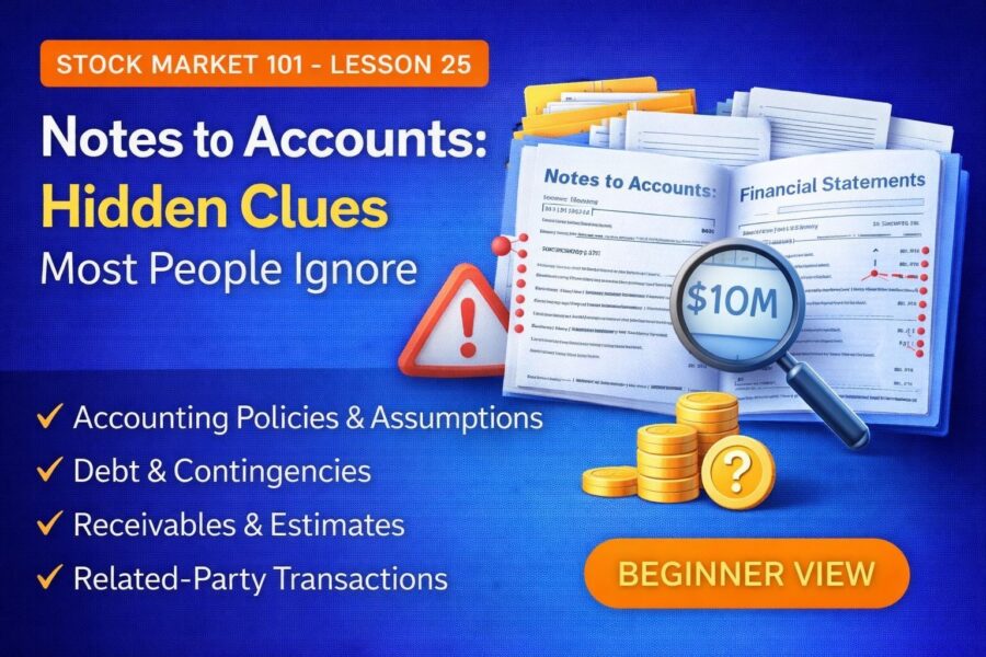 Notes to Accounts lesson explaining hidden clues in annual report footnotes for beginners