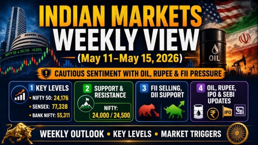 Indian Markets Weekly View for May 11 to May 15 2026 with key levels, cautious sentiment and weekly stock market outlook