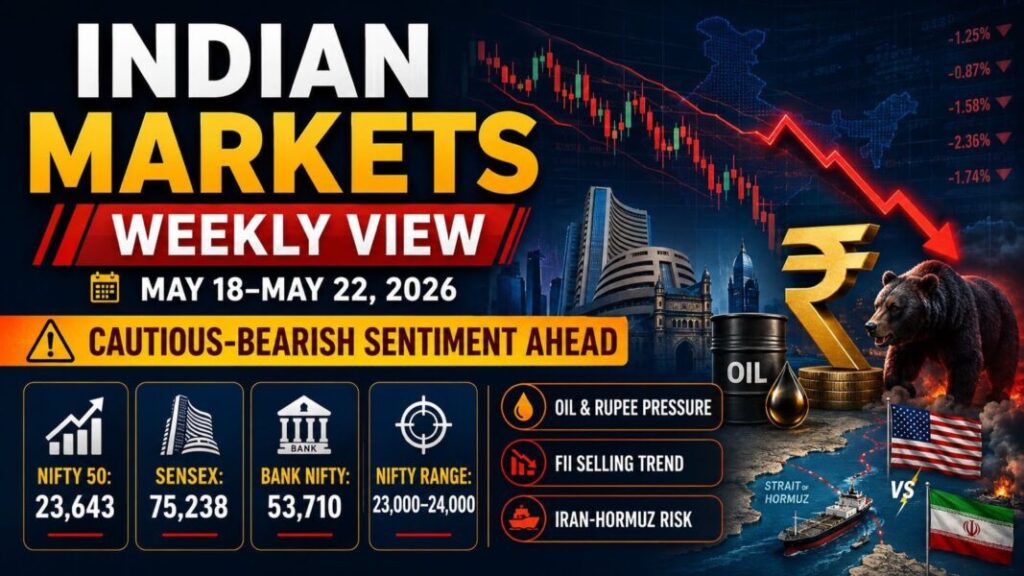 Indian Markets Weekly View (May 18–May 22, 2026): Cautious-Bearish Sentiment Indian Markets Weekly View for May 18 to May 22 2026 with key levels, cautious bearish sentiment and weekly stock market outlook