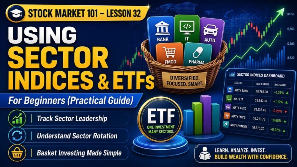 Using Sector Indices and ETFs lesson for beginners in the Indian stock market