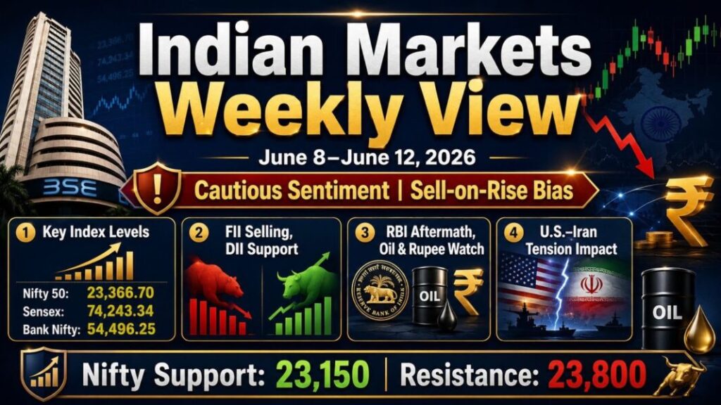 Indian Markets Weekly View for June 1 to June 5 2026 with key levels, cautious sentiment and weekly stock market outlook