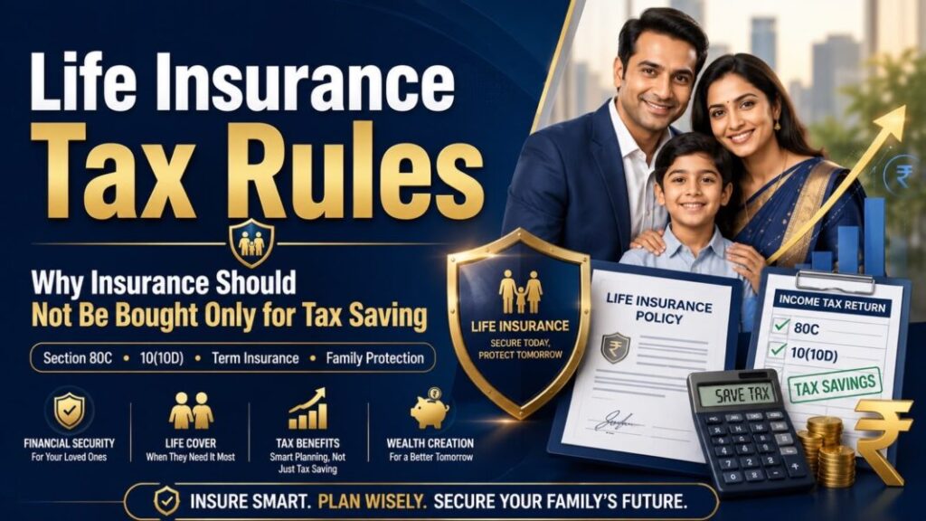Life insurance tax rules in India explaining Section 80C Section 10(10D) and family protection