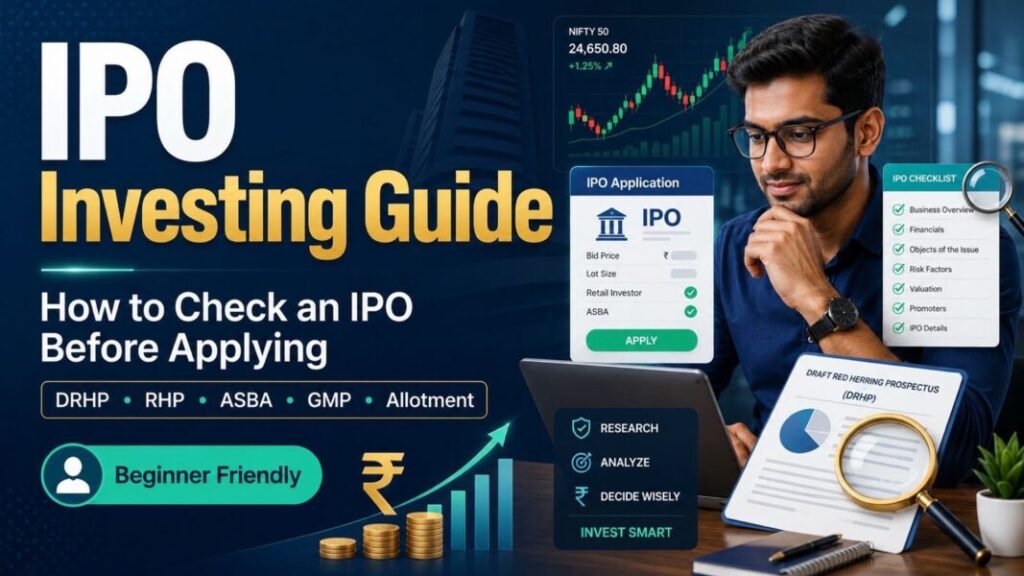 IPO investing guide for beginners explaining IPO process valuation risks and allotment