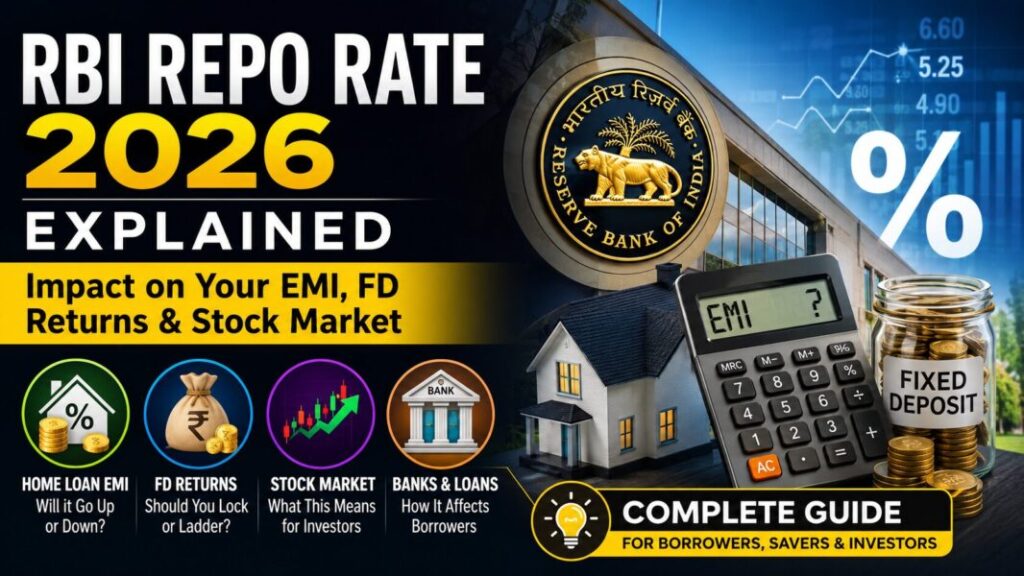 RBI repo rate 2026 impact on home loan EMI FD returns and stock market