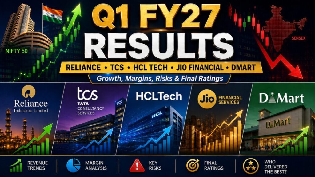 Reliance TCS HCL Tech Jio Financial and DMart Q1 FY27 results analysis