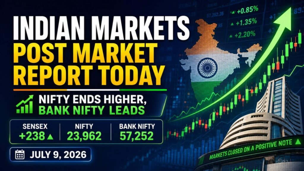 Indian Markets Post Market Report Today July 9 2026 Nifty Sensex Bank Nifty Closing Update