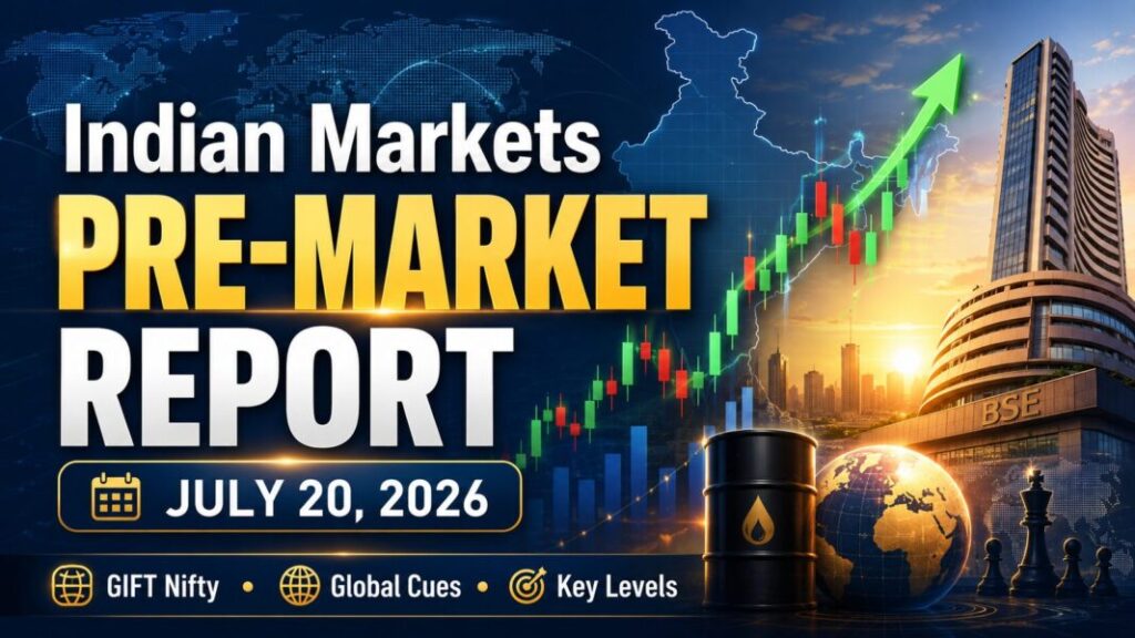 Indian Markets Pre Market Report Today July 20 2026 with GIFT Nifty and global market cues