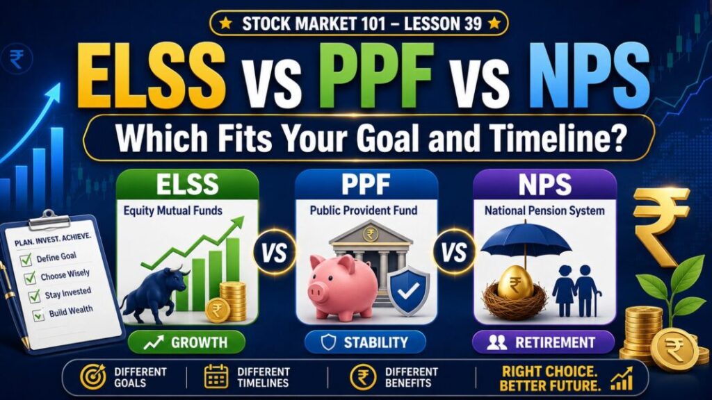 ELSS vs PPF vs NPS comparison for tax saving and long-term goals
