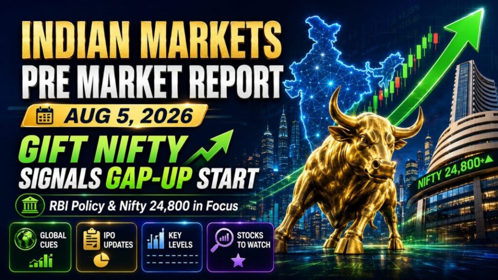 Indian Markets Pre Market Report Today with GIFT Nifty, RBI policy, Nifty 50, Sensex and Bank Nifty outlook for August 5, 2026