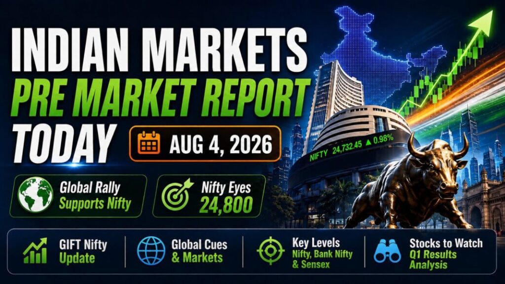 Indian Markets Pre Market Report Today with GIFT Nifty, Nifty 50, Sensex and Bank Nifty outlook for August 4, 2026