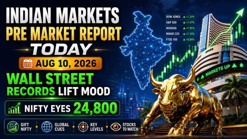 Indian Markets Pre Market Report Today with GIFT Nifty, Nifty 50, Sensex and Bank Nifty outlook for August 10, 2026