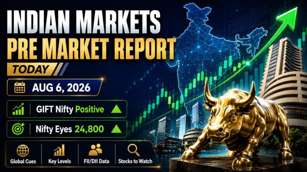 Indian Markets Pre Market Report Today with GIFT Nifty, Nifty 50, Sensex and Bank Nifty outlook for August 6, 2026