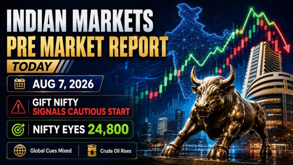 Indian Markets Pre Market Report Today with GIFT Nifty, Nifty 50, Sensex and Bank Nifty outlook for August 7, 2026