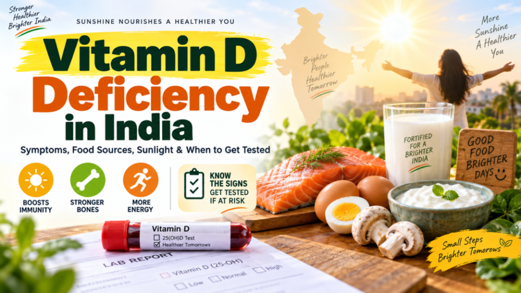 Vitamin D Deficiency in India symptoms food sources sunlight and testing