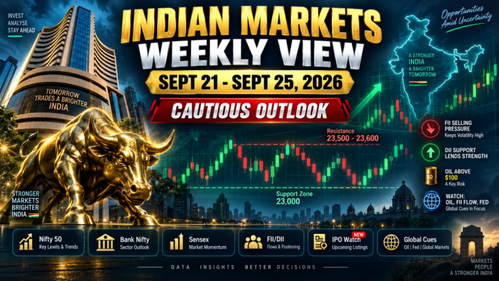 Indian Markets Weekly View for Sept 21–25, 2026 with Nifty 50, Bank Nifty and Sensex outlook