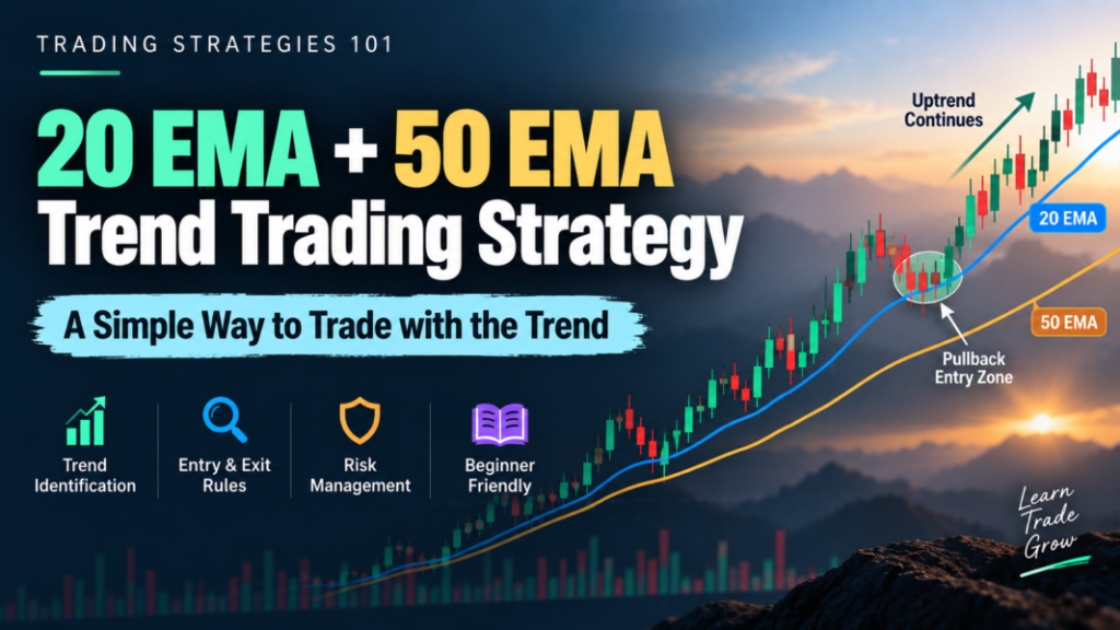 20 EMA and 50 EMA trend trading strategy for beginners