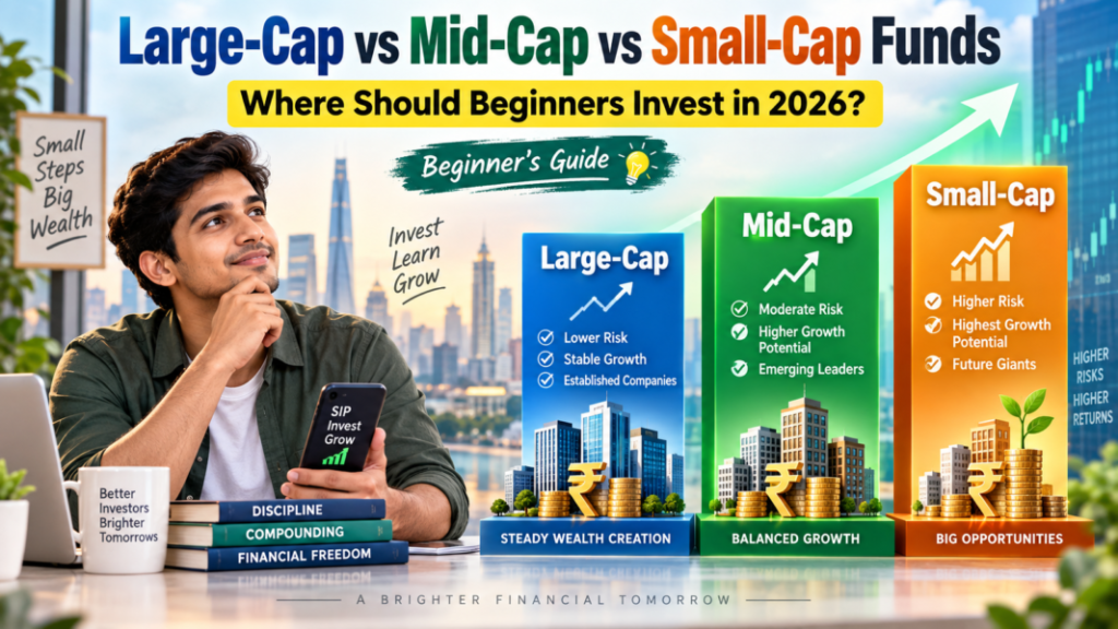 Large-cap vs mid-cap vs small-cap mutual funds for beginners in 2026